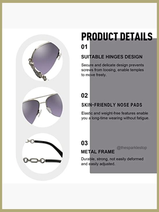 Metal Frame Aviator Sunglasses UV400 Mirrored Lens main image 5